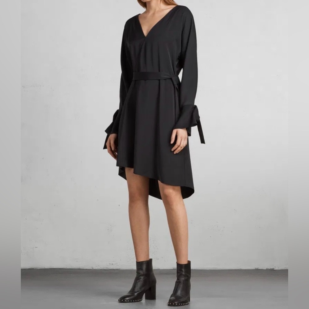 ALLSAINTS Sia Dress in Pale Pink - Picture 5 of 11